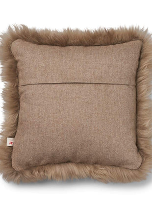 Pude af uld | Langhåret | 52x52 cm | 34x52 cm Beige / Lysebrun