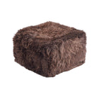 Firkantet puf | Langhåret | New Zealand | Læderbagside Chokolade