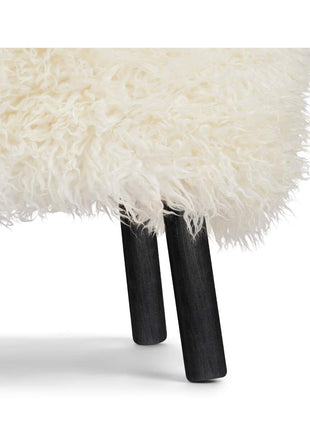 Emily fodskammel | Langhåret  Hvid