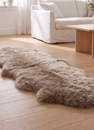 Dobbelt Lammeskind | Langhåret | 170x60 cm Taupe