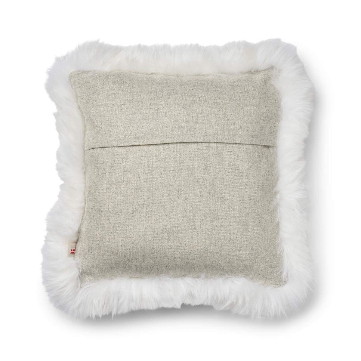 Classic Collection | Uldpude | Langhåret | Dobbeltsidet | 52x52 cm | 34x52 cm Sølv/Hvid