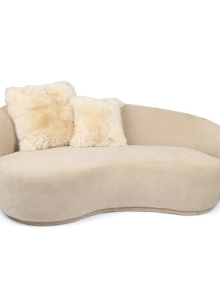 Lammeskindspude | Langhåret | Uden fyld | 40x40 cm Beige