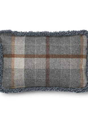 Checked Collection | Uldpude | Korthåret | Dobbeltsidet | 52x52 cm | 34x52 cm Glencheck-Grå/Lysegrå