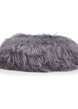 Betræk til barstol/skammel | Krøllet | Tibet | D35 cm Mørkegrå