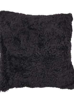 Lammeskindspude | Korthåret | New Zealand | 40x40 cm Sort