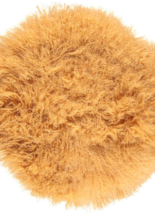 Lammeskindspude | Langhåret | Ø38 cm | Ø45 cm | Ø62 cm Gul