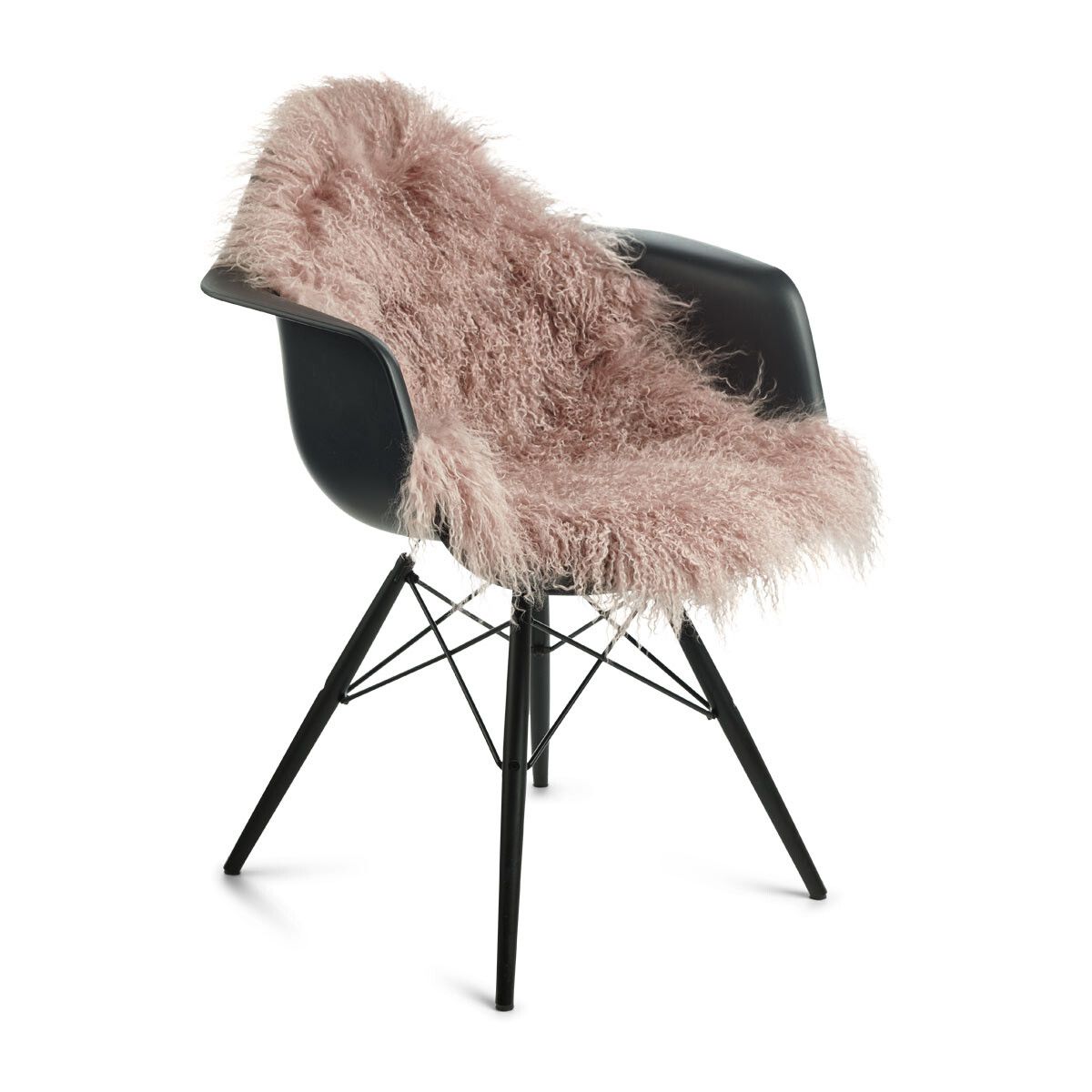 Lammeskind | Krøllet | Tibet | 85x50 cm Rosa