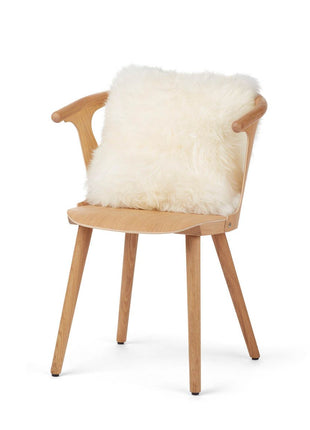 Lammeskindspude | Langhåret | 40x40 cm Hvid