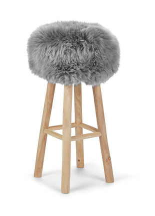 Betræk til barstol/skammel | Langhåret | New Zealand | D35 cm Lysegrå