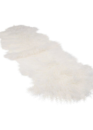 Dobbelt lammeskind | Tibet | 150x55 cm Hvid