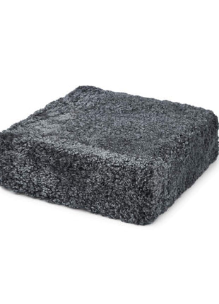 Puf | Lammeskind | Korthåret | 42x42x13 cm Grå