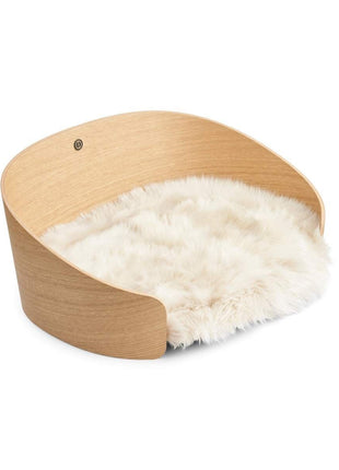 Hundekurv med Lammeskind Naturlig Eg