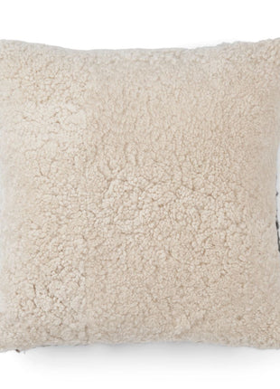 Lammeskindspude | PATTERN | Korthåret | 45x45 cm Lysebrun / Grå / Beige