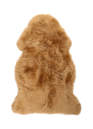 Merino Lammeskind | Langhåret | 90x60 cm Brun Karamel
