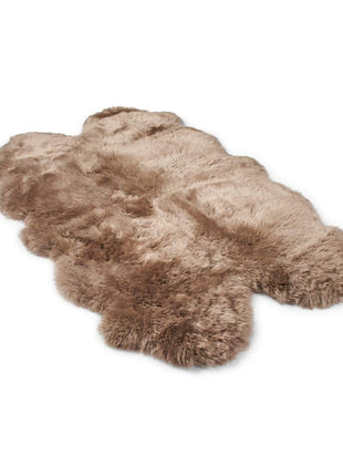 Merino Lammeskindstæppe | Langhåret | 170x110 cm Lysebrun