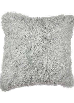 Lammeskindspude | Krøllet | Tibet | 50x50 cm Lysegrå