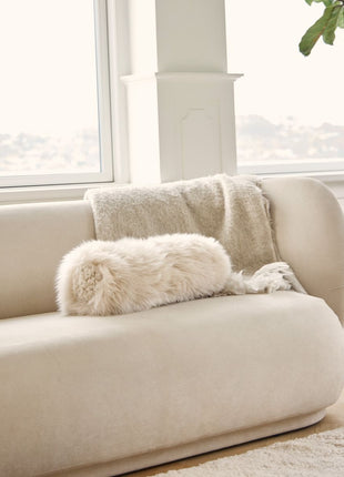 Lammeskindspude | Bolster | D20xL52 cm Sort / Sort