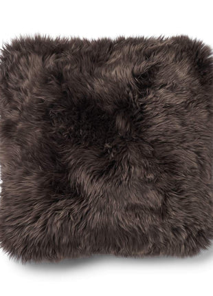 Lammeskindspude | Langhåret | 52x52 cm Brun / Valnød Brun
