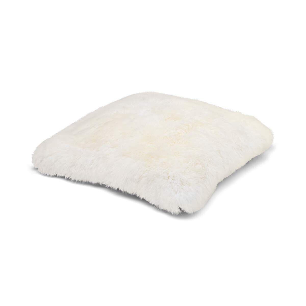 Maxi Float Pude | Langhåret | New Zealand | 90x90 cm Hvid