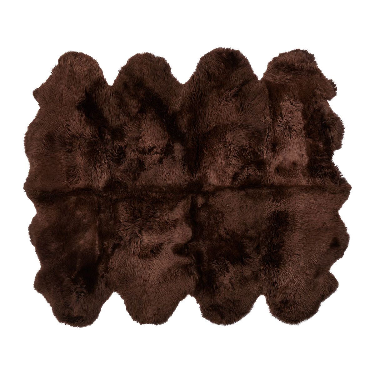 Lammeskindstæppe | Langhåret | New Zealand | 180x214 cm Chokolade