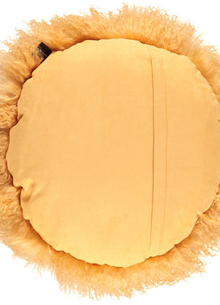 Lammeskindspude | Langhåret | Ø38 cm | Ø45 cm | Ø62 cm Gul