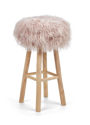 Betræk til barstol/skammel | Krøllet | Tibet | D35 cm Dove