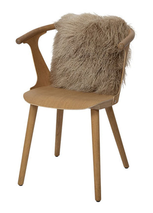 Lammeskindspude | Krøllet | Tibet | 40x40 cm Sand