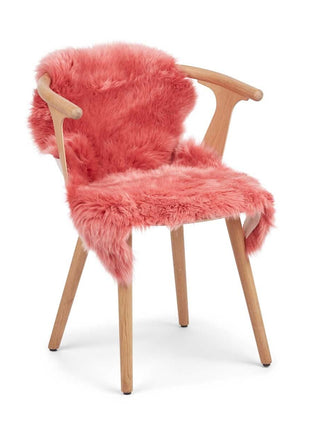 Lammeskind | Premium | Langhåret | 90x60 cm Mørk Koral Pink