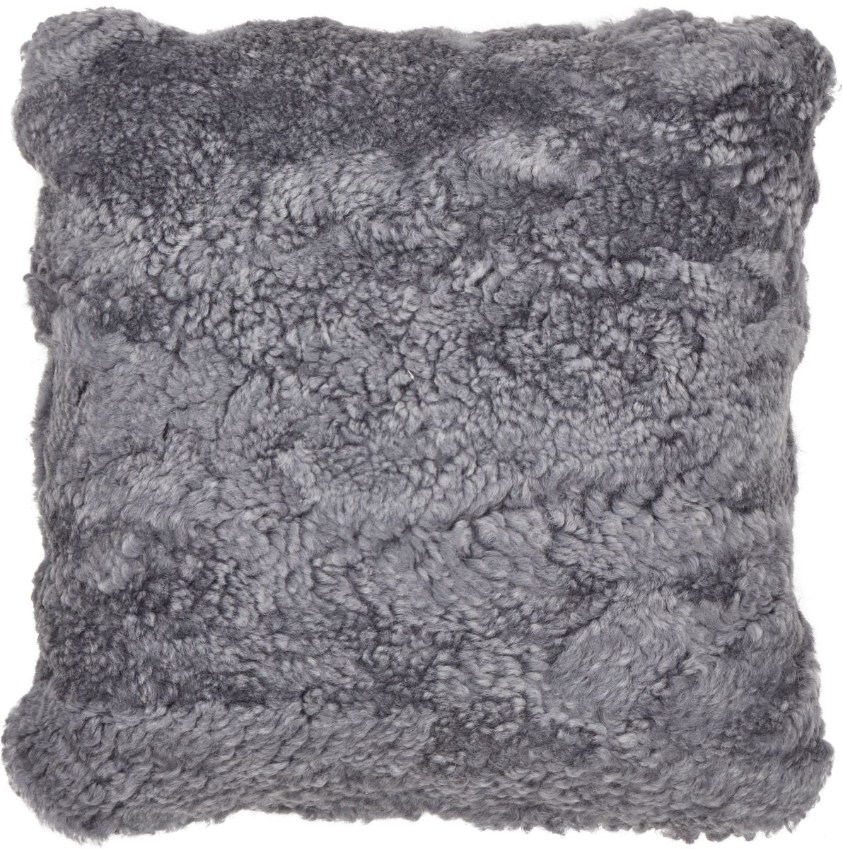 Lammeskindspude | Korthåret | New Zealand | Dobbeltsidet | 40x40 cm  Lysegrå