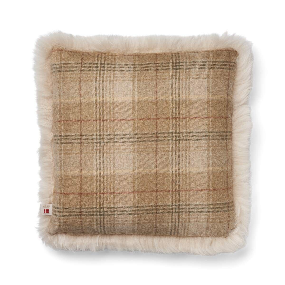 Checked Collection | Uldpude | Langhåret | 52x52 cm | 34x52 cm Sand-beige/Beige