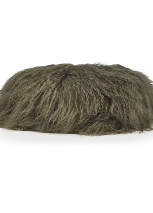 Betræk til barstol/skammel | Krøllet | Tibet | D35 cm Mørkegrøn