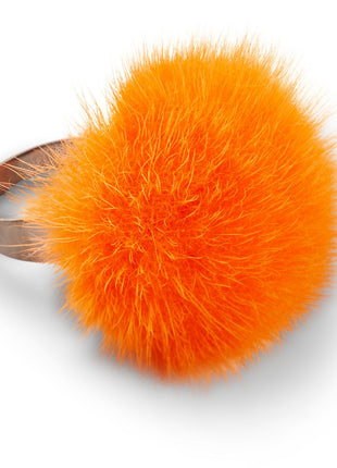 Ring Pom Pom Orange Rød