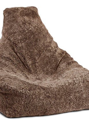 Sækkestol | Lammeskind | Korthåret | 100x100x80 cm Lysebrun