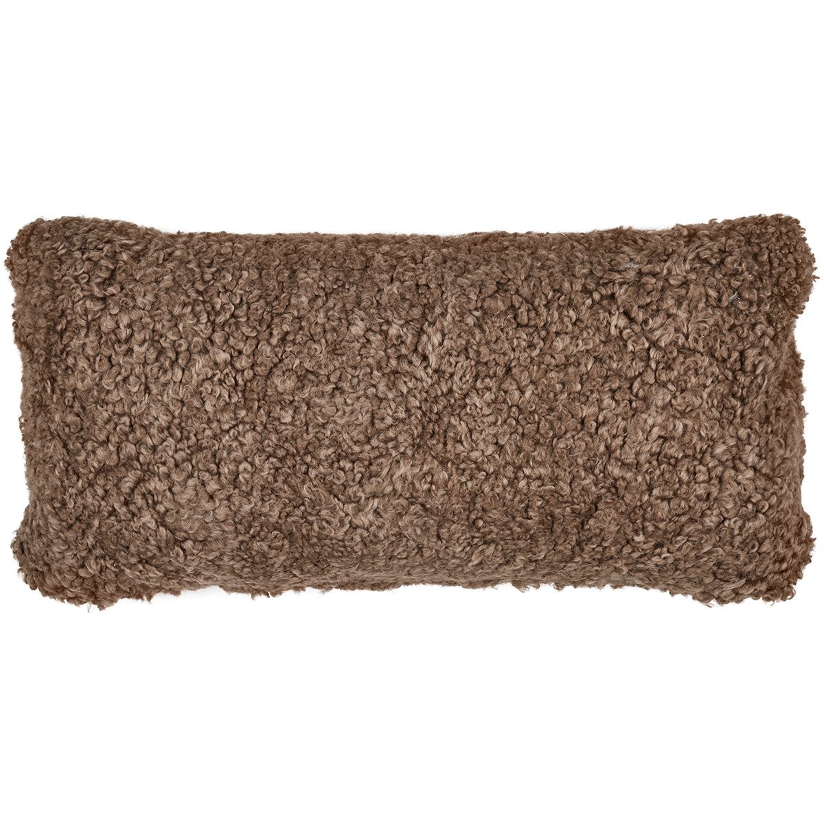 Lammeskindspude | Korthåret | New Zealand | Dobbeltsidet | 30x60 cm Taupe
