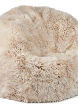 Sækkestol | Lammeskind | Langhåret | 73x74 | 92x93 cm Beige