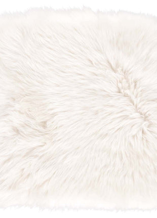 Sædehynde | Lammeskind | Langhåret | 37x37 cm Hvid