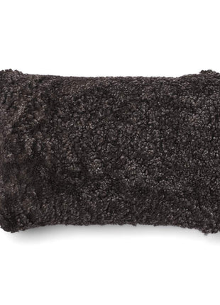 Pude af uld | Korthåret | 34x52 cm Tern Mørkegrøn / Cappucino