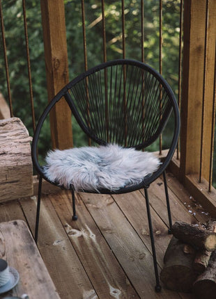 Premium sædehynde | Langhåret | New Zealand | D34 cm Lysegrå