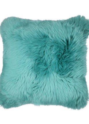 Lammeskindspude | Langhåret | New Zealand |  50x50 cm Turkis