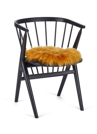 Sædehynde | Lammeskind | Langhåret | D38 cm Gul