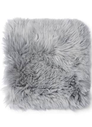 Sædehynde | Zero Waste | Lammeskind | Langhåret | 35x35 cm Lysegrå