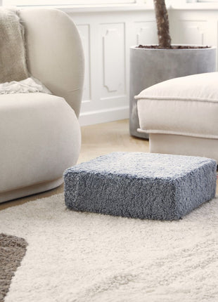 Puf | Lammeskind | Korthåret | 42x42x13 cm Koksgrå