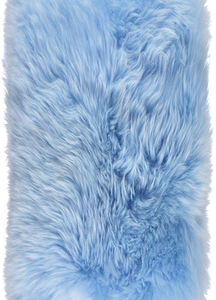 Lammeskindspude | Langhåret | 28x56 cm Lyseblå