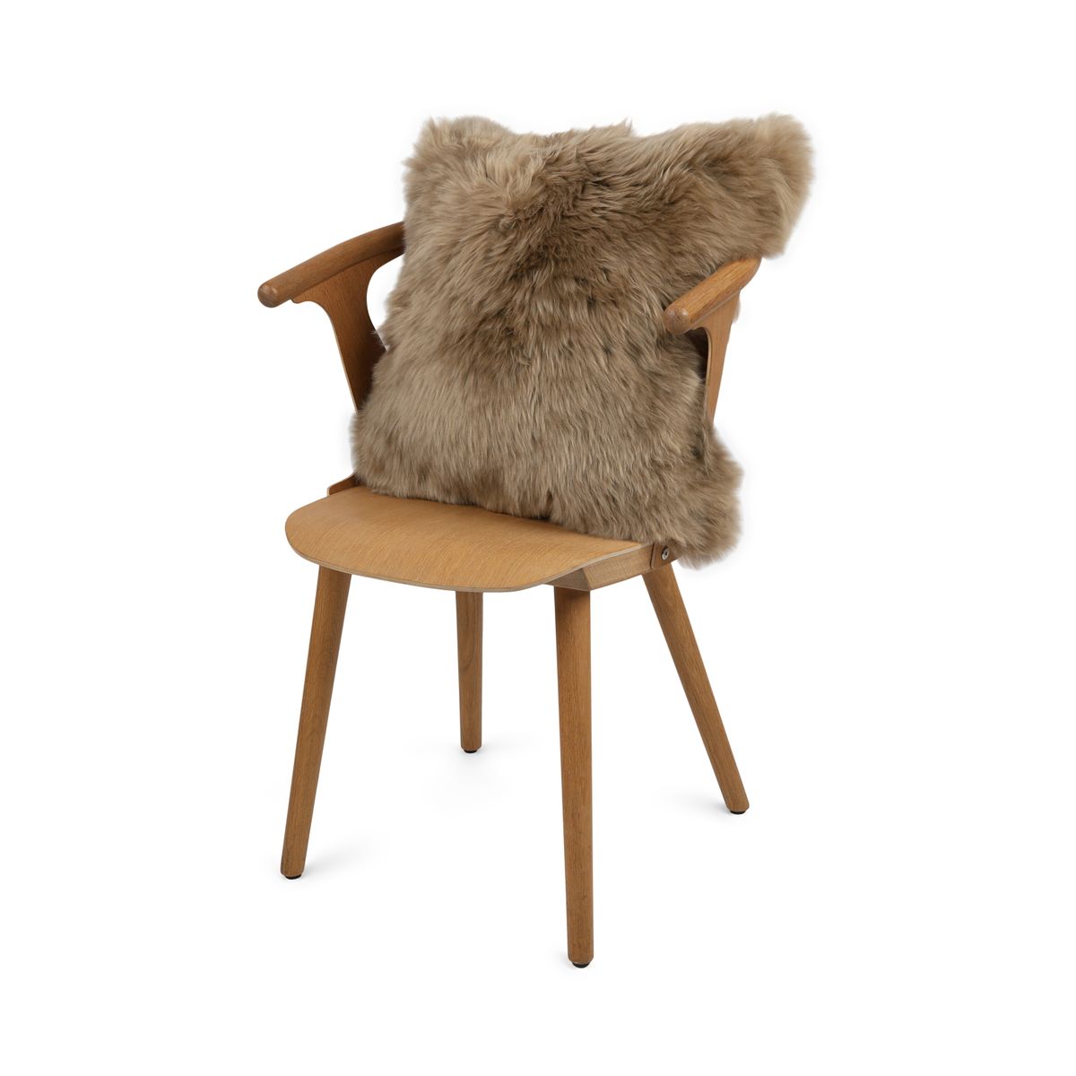 Lammeskindspude | Langhåret | New Zealand | 50x50 cm Taupe