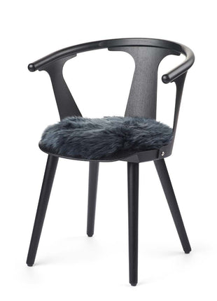 Sædehynde | Lammeskind | Langhåret | D38 cm Marineblå