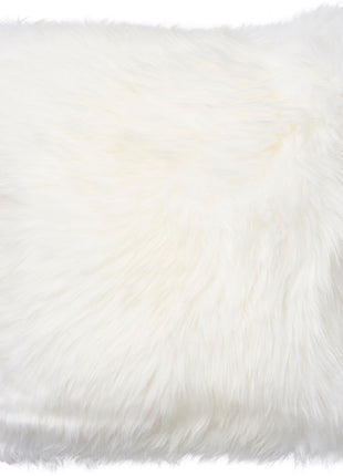 Lammeskindspude | Langhåret | Dobbeltsidet | 45x45 cm Hvid