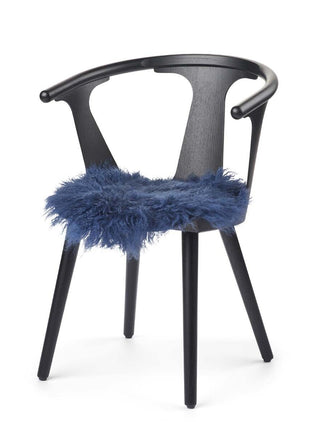 Sædehynde | Lammeskind | Langhåret | D38 cm Marineblå