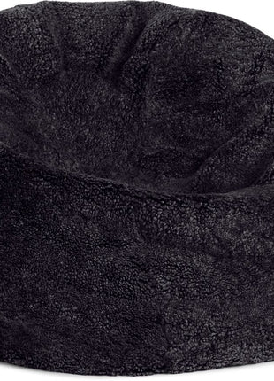 Sækkestol | Lammeskind | Korthåret | 73x74 cm | 92x93 cm Sort