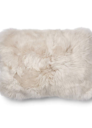 Lammeskindspude | Langhåret | 34x52 cm Beige / Beige