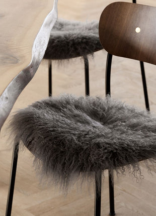 Sædehynde | Lammeskind | Langhåret | D38 cm Gylden Hvid